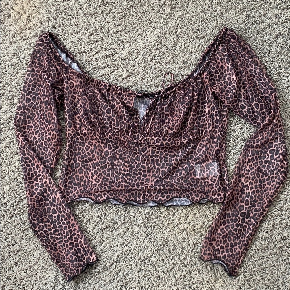 Motel Rocks Janina Top in Rar Leopard Mesh